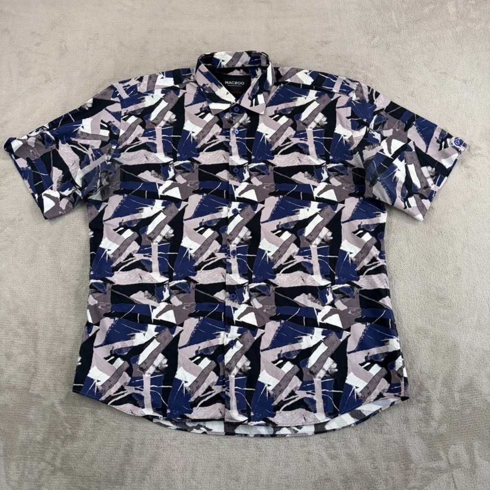 Maceoo Galileo Retro Shirt Men 6/2XL Multi Abstract Art Short Sleeve